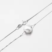 Strieborný náhrdelník s perlom N2201763-0871-SLX