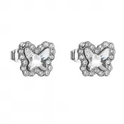 Náušnice bižutérie so Swarovski kryštálmi biely motýľ 51061.1