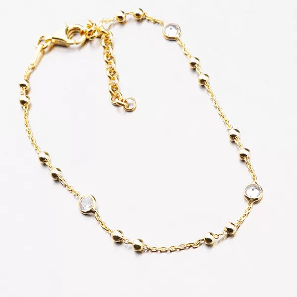 Pozlátený náramok so zirkónmi B2201123-0398-SLX