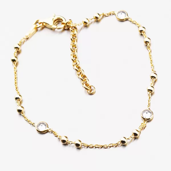 Pozlátený náramok so zirkónmi B2201123-0398-SLX