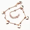 Náramok so srdiečkami vo farbe ružového zlata B1902245-0331-SLX