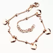 Náramok so srdiečkami vo farbe ružového zlata B1902245-0331-SLX