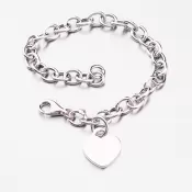 Strieborný náramok so srdiečkom B1300493-1264-SLX