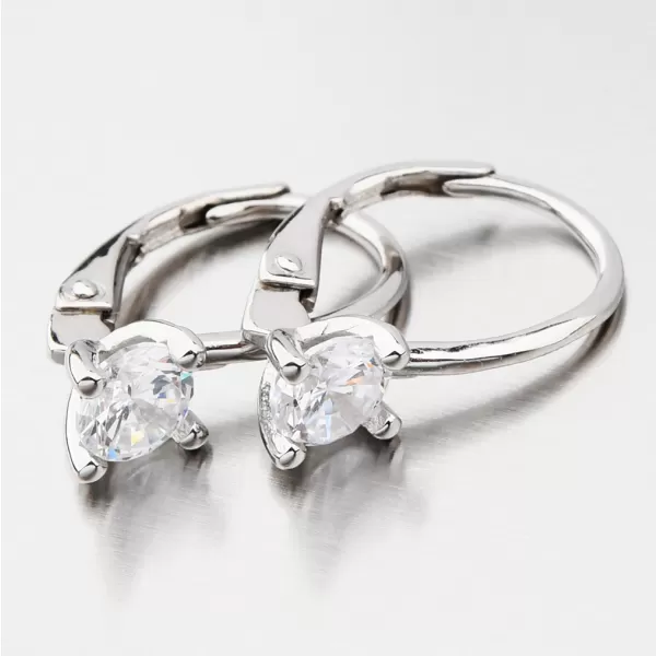 Dámske strieborné 925 zirkónové náušnice s príveskom UCST-122786