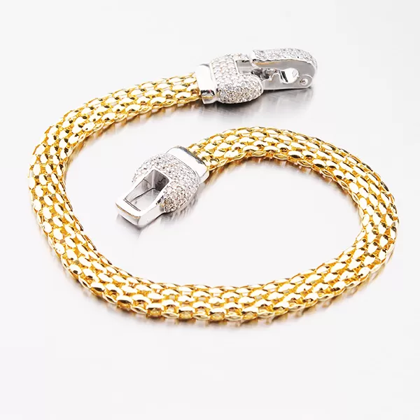 Pozlátený náramok pre ženy so zirkónmi B1902548-2196-SLX