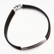 Pánsky kožený náramok – 925 strieborný B1504447-0348-SLX