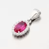 Prívesok v bielom zlate s rubínom 13-375