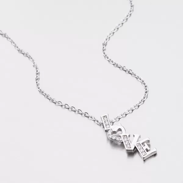 Strieborný náhrdelník s príveskom Love N1902983-1905-SLX