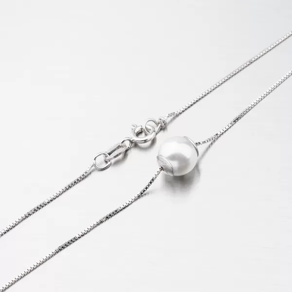 Strieborný náhrdelník s perlom N2201762-0871-SLX