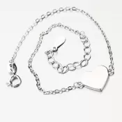 Strieborný náramok so srdcom s možnosťou rytiny BST-14674/21