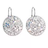 Strieborné náušnice visiace so Swarovski kryštálmi ab efekt okrúhle 31161.2