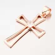 Pozlátený krížik so zirkónom HST-13694-R