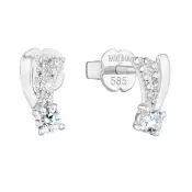 Zlaté náušnice 81008.1 biele zlato s briliantom