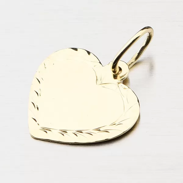 Zlatý prívesok v tvare srdca s gravírovaním 322P-131038