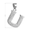 Strieborný prívesok s kryštálmi Swarovski biele písmeno U 34102.1
