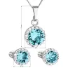 Súprava šperkov s kryštálmi Swarovski náušnice, retiazka a prívesok modré okrúhle 39352.3