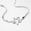 Strieborný náramok so zirkónmi kvetina BST-14486/18