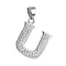 Strieborný prívesok s kryštálmi Swarovski biele písmeno U 34102.1