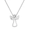 Strieborný náhrdelník anjel so Swarovski kryštálom 32080.1 biely
