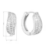 Strieborné náušnice kruhy so zirkónom v bielej farbe 11326.1