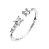 Strieborný prsteň so zirkónmi bielej kocky 15003.1