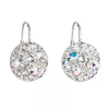 Strieborné náušnice visiace s kryštálmi Swarovski ab efekt okrúhle 31176.2