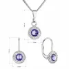 Súprava šperkov s kryštálmi Swarovski náušnice a prívesok fialové okrúhle 39109.3 tanzanite