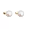 Zlaté 14 karátové náušnice kôstky s bielou riečnou perlou 921042.1