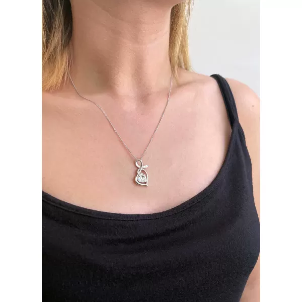 Strieborný náhrdelník so Swarovski kryštálmi srdce biele 32071.1