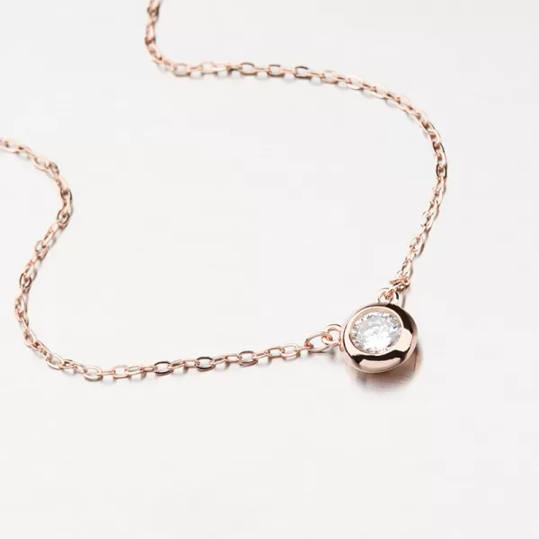 Pozlátený strieborný náhrdelník so zirkónom SETST-15292R-R