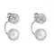 Strieborné náušnice dvojité s kryštálmi Preciosa biele okrúhle 31178.1