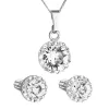 Súprava šperkov s kryštálmi Swarovski náušnice, retiazka a prívesok biele okrúhle 39352.1