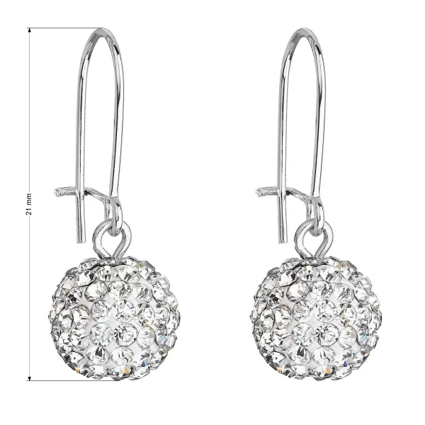 Náušnice bižutérie s kryštálmi 71119.1 biele