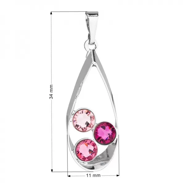 Prívesok bižutérie so Swarovski kryštálmi ružová slza 54031.3