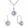 Súprava šperkov s kryštálmi Swarovski náušnice a prívesok modrej okrúhle 39109.3 lt. sapphire