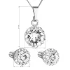 Súprava šperkov s kryštálmi Swarovski náušnice, retiazka a prívesok biele okrúhle 39352.1