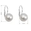 Strieborné náušnice visiace s perlou Preciosa biele okrúhle 31143.1
