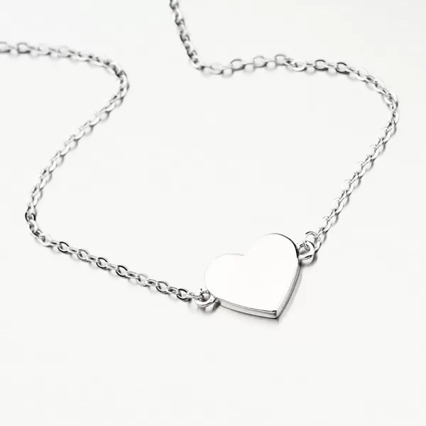 Strieborný náramok so srdcom s možnosťou rytiny BST-14674/21
