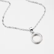 Strieborný náhrdelník so zirkónmi SETST-15306R