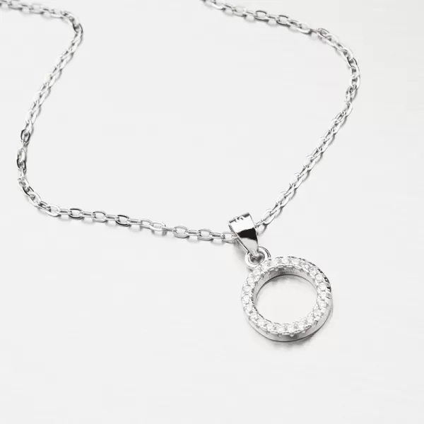 Strieborný náhrdelník so zirkónmi SETST-15306R