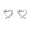 Strieborné náušnice pecka so zirkónom biele srdce 11079.1