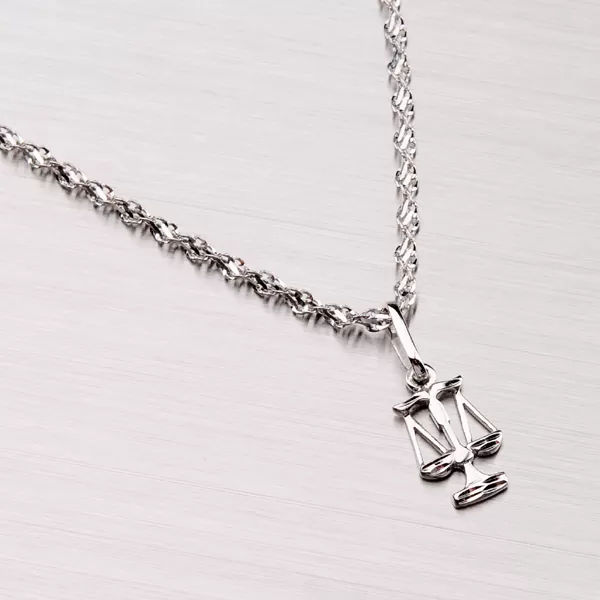 Prívesok Váhy z bieleho zlata 43-2072-09