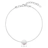 Strieborný náramok so syntetickým opálom biely okrúhly 13019.1