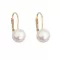 Zlaté 14 karátové náušnice visiace s bielou riečnou perlou 921009.1