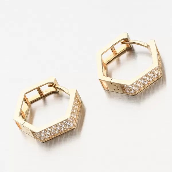 Dámske náušnice žlté zlato 585 zirkón 12-611