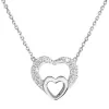 Strieborný náhrdelník s kryštálmi Swarovski biele srdce 32032.1