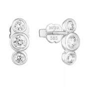 Zlaté náušnice 81009.1 biele zlato s briliantom