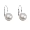 Strieborné náušnice visiace s perlou Preciosa biele okrúhle 31143.1