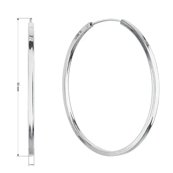 Strieborné náušnice veľké kruhy 61009