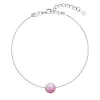 Strieborný náramok so syntetickým opálom ružový okrúhly 13019.3